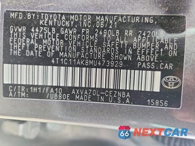 Zdjęcie 13 z 13 samochodu: 2021 TOYOTA CAMRY LE VIN:4T1C11AK8MU473929 - miniatura