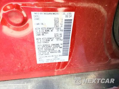 Zdjęcie 14 z 14 samochodu: 2014 NISSAN ROGUE SV VIN:5N1AT2MLXEC871534 - miniatura