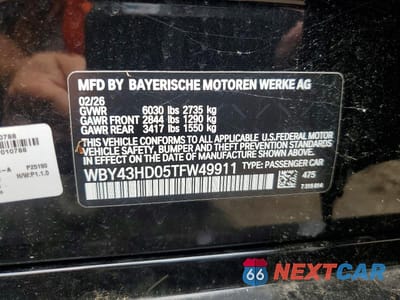Zdjęcie 12 z 12 samochodu: 2026 BMW I4 XDRIVE40 VIN:WBY43HD05TFW49911 - miniatura