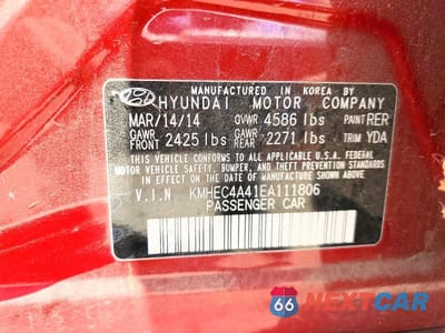 Zdjęcie 12 z 12 samochodu: 2014 HYUNDAI SONATA HYBRID VIN:KMHEC4A41EA111806 - miniatura