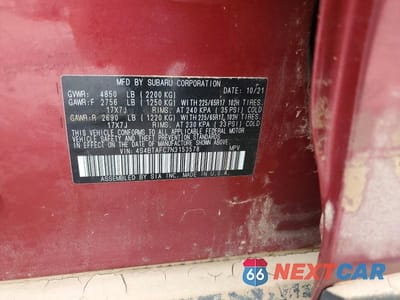 Zdjęcie 12 z 12 samochodu: 2022 SUBARU OUTBACK PREMIUM VIN:4S4BTAFC7N3153578 - miniatura