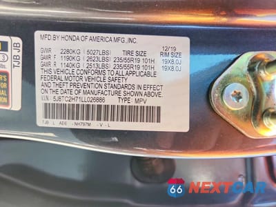 Zdjęcie 12 z 12 samochodu: 2020 ACURA RDX ADVANCE VIN:5J8TC2H71LL026886 - miniatura