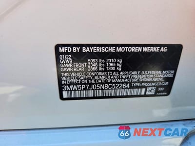Zdjęcie 13 z 13 samochodu: 2022 BMW 330E VIN:3MW5P7J05N8C52264 - miniatura