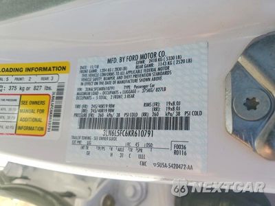 Zdjęcie 12 z 12 samochodu: 2019 LINCOLN MKZ RESERVE II VIN:3LN6L5FC6KR610791 - miniatura