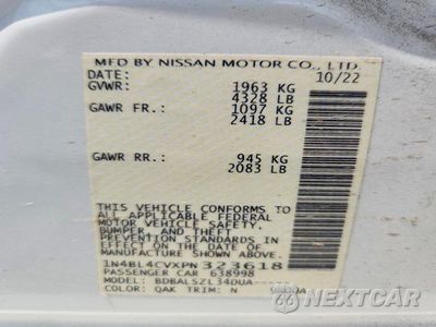 Zdjęcie 12 z 12 samochodu: 2023 NISSAN ALTIMA SR VIN:1N4BL4CVXPN323618 - miniatura