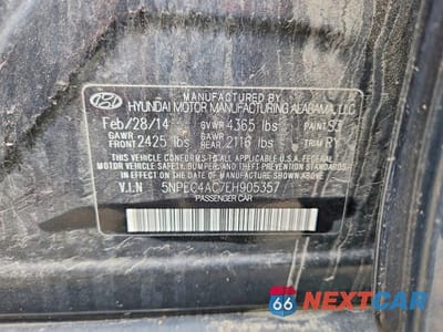 Zdjęcie 12 z 12 samochodu: 2014 HYUNDAI SONATA LIMITED VIN:5NPEC4AC7EH905357 - miniatura