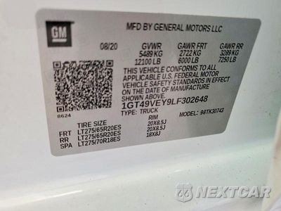 Zdjęcie 12 z 12 samochodu: 2020 GMC SIERRA K3500 AT4 VIN:1GT49VEY9LF302648 - miniatura