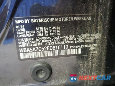 Zdjęcie 12 z 12 samochodu: 2014 BMW 528 XI VIN:WBA5A7C52ED616119 - miniatura