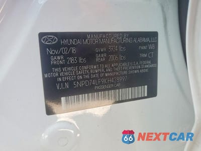 Zdjęcie 12 z 12 samochodu: 2019 HYUNDAI ELANTRA SE VIN:5NPD74LF9KH428997 - miniatura