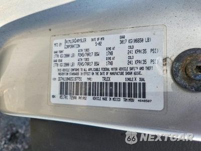 Zdjęcie 12 z 12 samochodu: 2002 DODGE RAM 1500 VIN:3D7HU18N02G187791 - miniatura