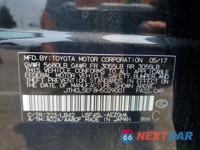Zdjęcie 12 z 12 samochodu: 2017 LEXUS LS 460 VIN:JTHCL5EF8H5029001 - miniatura
