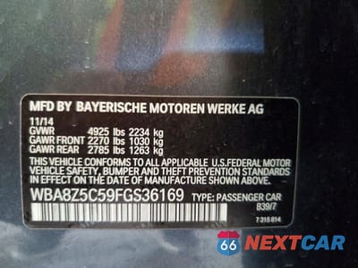 Zdjęcie 12 z 12 samochodu: 2015 BMW 328 XIGT SULEV VIN:WBA8Z5C59FGS36169 - miniatura