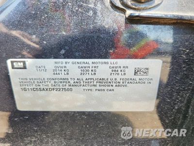 Zdjęcie 12 z 12 samochodu: 2013 CHEVROLET MALIBU 1LT VIN:1G11C5SAXDF227500 - miniatura