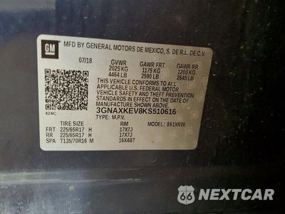Zdjęcie 13 z 13 samochodu: 2019 CHEVROLET EQUINOX LT VIN:3GNAXKEV8KS510616 - miniatura