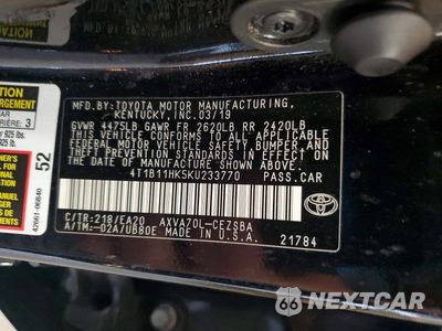 Zdjęcie 12 z 12 samochodu: 2019 TOYOTA CAMRY SE VIN:4T1B11HK5KU233770 - miniatura