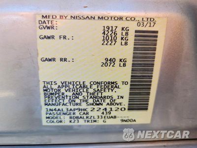 Zdjęcie 13 z 13 samochodu: 2017 NISSAN ALTIMA 2.5 SL VIN:1N4AL3AP9HC224120 - miniatura