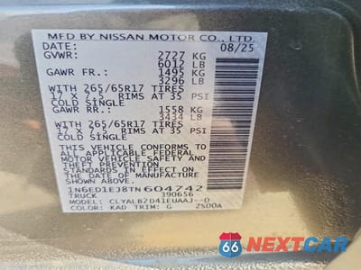 Zdjęcie 12 z 12 samochodu: 2026 NISSAN FRONTIER SV VIN:1N6ED1EJ8TN604742 - miniatura