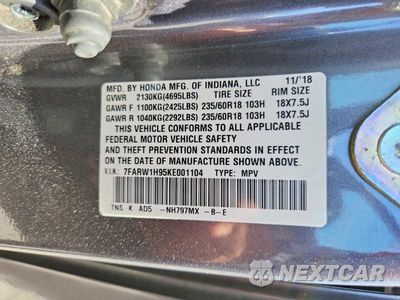 Zdjęcie 13 z 13 samochodu: 2019 HONDA CR-V TOURING VIN:7FARW1H95KE001104 - miniatura