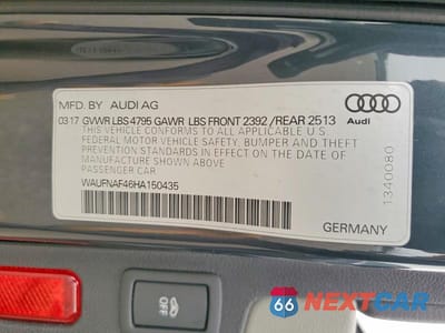 Zdjęcie 12 z 12 samochodu: 2017 AUDI A4 PRESTIGE VIN:WAUFNAF46HA150435 - miniatura