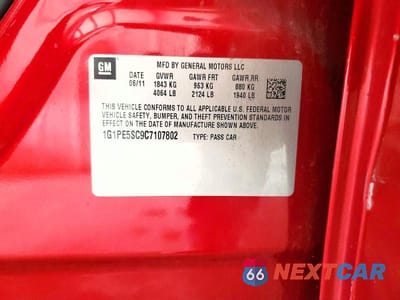 Zdjęcie 13 z 13 samochodu: 2012 CHEVROLET CRUZE LT VIN:1G1PE5SC9C7107802 - miniatura