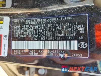 Zdjęcie 12 z 12 samochodu: 2023 TOYOTA CAMRY LE VIN:4T1C11BK8PU085750 - miniatura