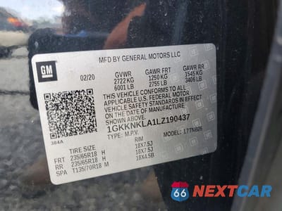 Zdjęcie 14 z 14 samochodu: 2020 GMC ACADIA SLE VIN:1GKKNKLA1LZ190437 - miniatura