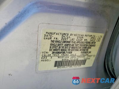 Zdjęcie 12 z 12 samochodu: 2011 NISSAN SENTRA 2.0 VIN:3N1AB6AP3BL711939 - miniatura