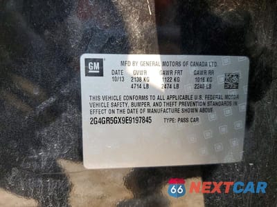 Zdjęcie 12 z 12 samochodu: 2014 BUICK REGAL PREMIUM VIN:2G4GR5GX9E9197845 - miniatura