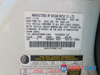Zdjęcie 12 z 12 samochodu: 2006 INFINITI M35 BASE VIN:JNKAY01E56M111943 - miniatura