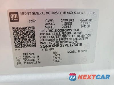 Zdjęcie 13 z 13 samochodu: 2023 CHEVROLET EQUINOX LS VIN:3GNAXHEG3PL176419 - miniatura