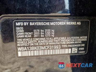 Zdjęcie 12 z 12 samochodu: 2021 BMW M550XI VIN:WBA13BK03MCF31993 - miniatura