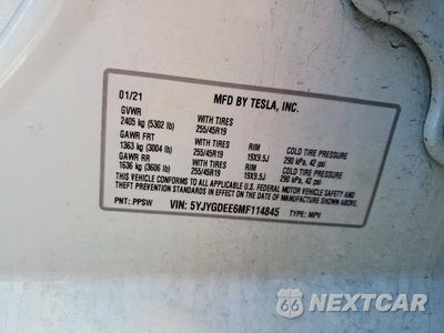 Zdjęcie 12 z 12 samochodu: 2021 TESLA MODEL Y VIN:5YJYGDEE6MF114845 - miniatura