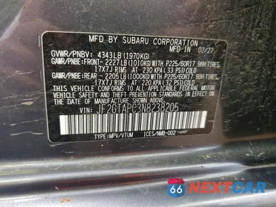 Zdjęcie 13 z 13 samochodu: 2022 SUBARU CROSSTREK PREMIUM VIN:JF2GTAPC3N8238205 - miniatura