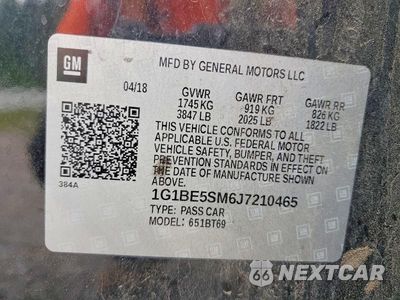 Zdjęcie 13 z 13 samochodu: 2018 CHEVROLET CRUZE LT VIN:1G1BE5SM6J7210465 - miniatura