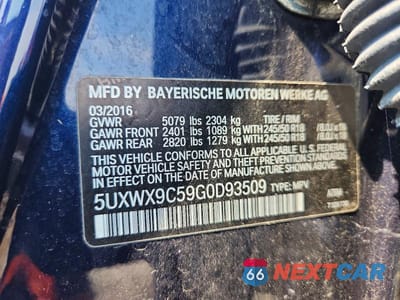 Zdjęcie 13 z 13 samochodu: 2016 BMW X3 XDRIVE28I VIN:5UXWX9C59G0D93509 - miniatura