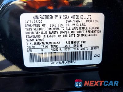 Zdjęcie 13 z 13 samochodu: 2020 INFINITI Q50 3.0T SPORT VIN:JN1EV7AP8LM208655 - miniatura