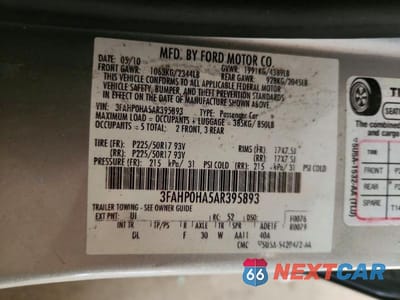 Zdjęcie 12 z 12 samochodu: 2010 FORD FUSION SE VIN:3FAHP0HA5AR395893 - miniatura