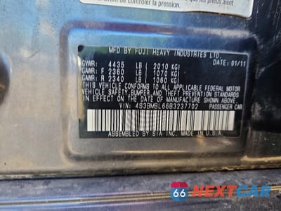 Zdjęcie 13 z 13 samochodu: 2011 SUBARU LEGACY 2.5I LIMITED VIN:4S3BMBL66B3237702 - miniatura