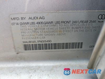 Zdjęcie 12 z 12 samochodu: 2015 AUDI A4 PREMIUM VIN:WAUBFAFL1FN005490 - miniatura
