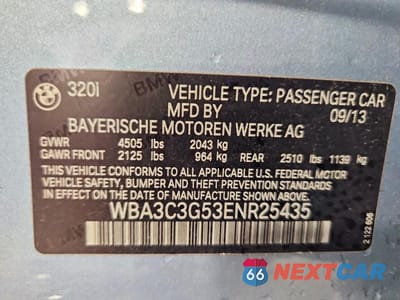 Zdjęcie 12 z 12 samochodu: 2014 BMW 320 I XDRIVE VIN:WBA3C3G53ENR25435 - miniatura