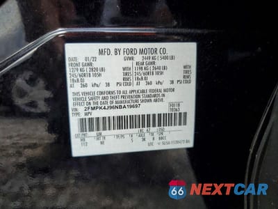 Zdjęcie 13 z 13 samochodu: 2022 FORD EDGE SEL VIN:2FMPK4J96NBA19697 - miniatura