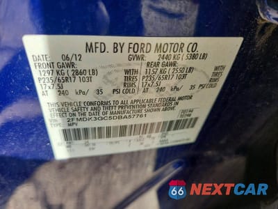 Zdjęcie 13 z 13 samochodu: 2013 FORD EDGE SE VIN:2FMDK3GC5DBA57761 - miniatura