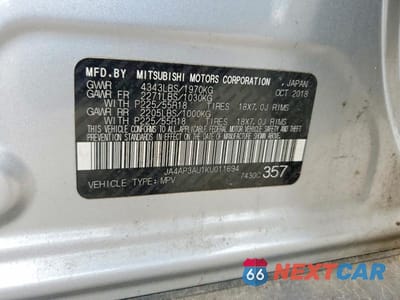 Zdjęcie 13 z 13 samochodu: 2019 MITSUBISHI OUTLANDER SPORT ES VIN:JA4AP3AU1KU011694 - miniatura
