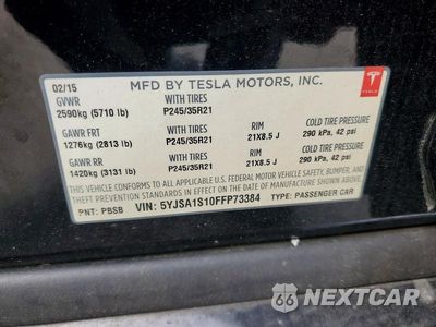 Zdjęcie 13 z 13 samochodu: 2015 TESLA MODEL S 60 VIN:5YJSA1S10FFP73384 - miniatura