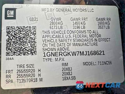 Zdjęcie 15 z 15 samochodu: 2021 CHEVROLET TRAVERSE LT VIN:1GNERGKW7MJ168621 - miniatura