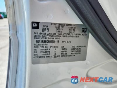 Zdjęcie 13 z 13 samochodu: 2011 BUICK ENCLAVE CXL VIN:5GAKRBED8BJ209118 - miniatura