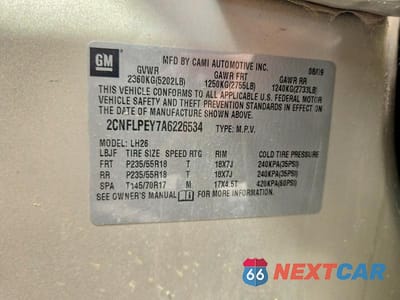 Zdjęcie 12 z 12 samochodu: 2010 CHEVROLET EQUINOX LT VIN:2CNFLPEY7A6226534 - miniatura