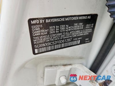 Zdjęcie 13 z 13 samochodu: 2015 BMW X3 XDRIVE28I VIN:5UXWX9C52F0D61287 - miniatura