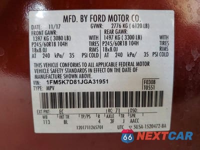 Zdjęcie 14 z 14 samochodu: 2018 FORD EXPLORER XLT VIN:1FM5K7D81JGA31951 - miniatura
