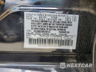 Zdjęcie 12 z 12 samochodu: 2021 NISSAN SENTRA SV VIN:3N1AB8CV3MY286123 - miniatura